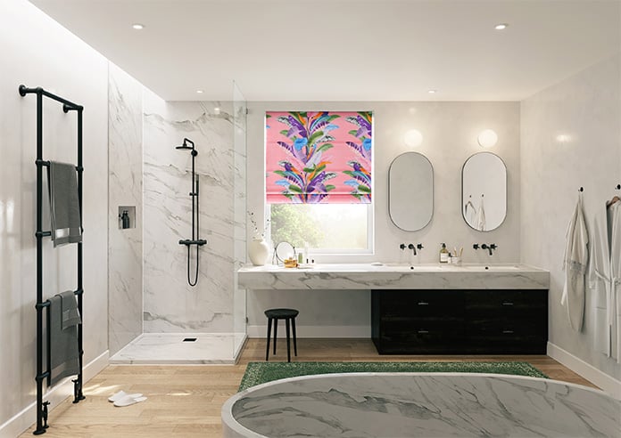 Palm Springs, Pink - Motorised Roman Blind - Image 8